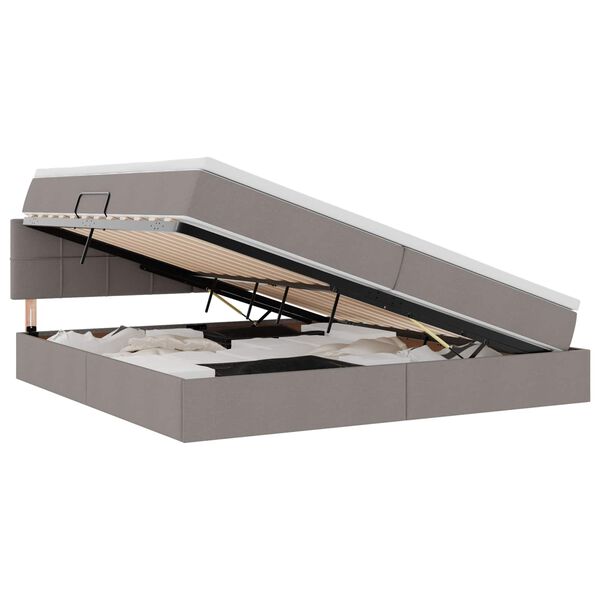 vidaXL Postelja z dodatnim prostorom za shranjevanje in LED osvetlitvijo