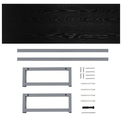 vidaXL Kopalniško pohištvo črne barve 120x40x16,3 cm