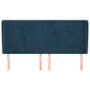 vidaXL Vzglavje z u&scaron;esi temno modra 203x23x118/128 cm žamet