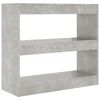 vidaXL Knjižna omara/pregrada betonsko siva 80x30x72 cm