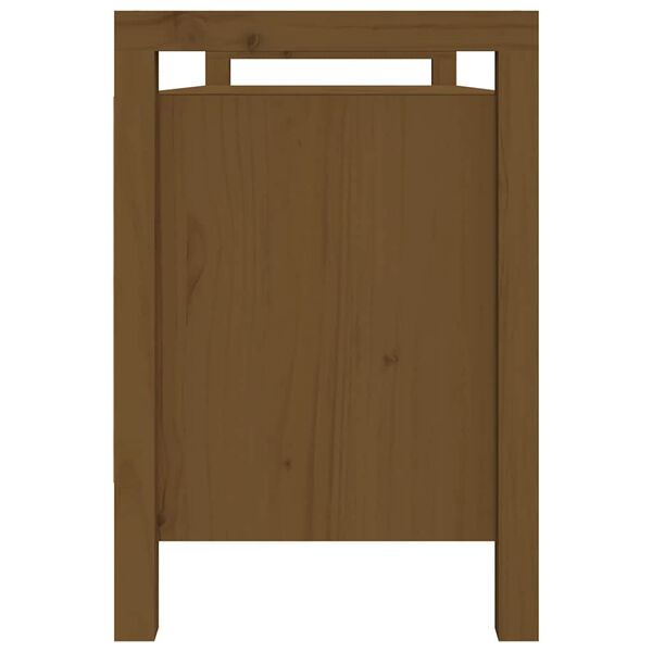 vidaXL Klop za predsobo medeno rjava 110x40x60 cm trdna borovina