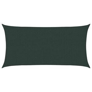 vidaXL Senčna platna Pravokotna 2 x 6 m HDPE Temno zelena