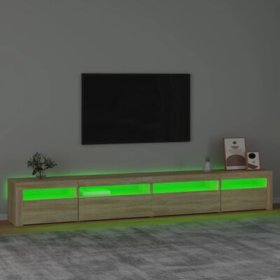 vidaXL TV omarica z LED lučkami sonoma hrast 270x35x40 cm