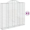 vidaXL Obokane gabion ko&scaron;are 3 kosi 200x50x180/200 cm pocinkano železo