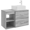 vidaXL Komplet pohi&scaron;tva za kopalnico 2 pcs Siva Sonoma Inženirski les