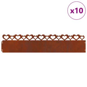 vidaXL Robniki za trato 10 pcs Rjav 103 x 0,05 x 22 cm