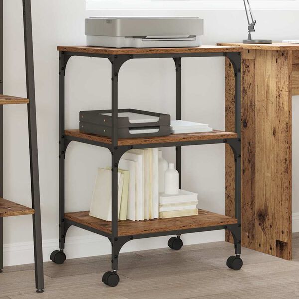 vidaXL Stojalo za tiskalnik Star les 50 x 41 x 75 cm Konstruiran les