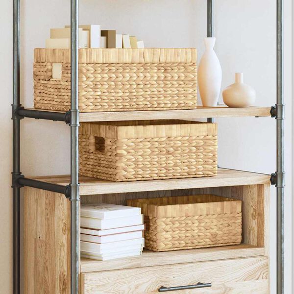 vidaXL Ko&scaron;are za shranjevanje 3 pcs Naravna 40 x 30 x 18 cm