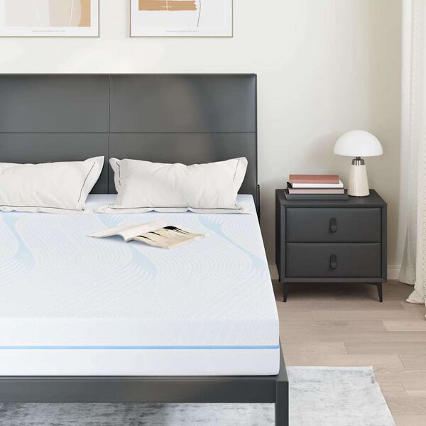 vidaXL Vzmetnica Bela 140 x 200 cm žakardna tkanina