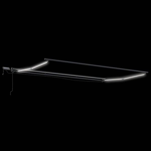 vidaXL Ročno senčilo s LED-ji Bela 4 x 2 m Poliester s PU premazom