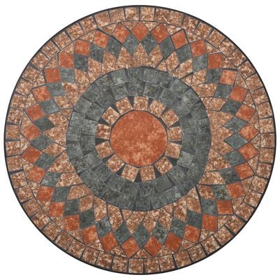 vidaXL Bistro mizica z mozaikom oranžna/siva 60 cm keramika