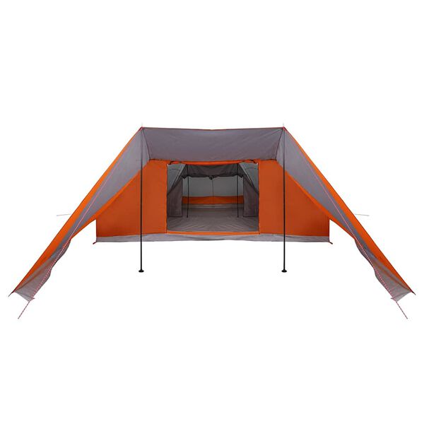 vidaXL Tipi &scaron;otor s streho Siva in oranžna 660 x 456 x 200 cm tafeta