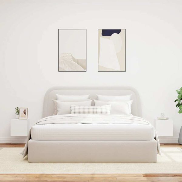 vidaXL Stenske TV omarice z LED lučkami 2 kosa bela 30,5x35x30 cm