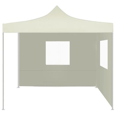 vidaXL Zložljiv šotor z 2 stenama 3x3 m krem