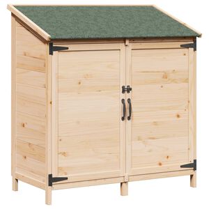 vidaXL Vrtno skladi&scaron;če Naravna 106,5 x 56 x 113,5 cm Trdna smreka