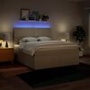 vidaXL Box spring postelja z vzmetnico krem 180x200 cm blago
