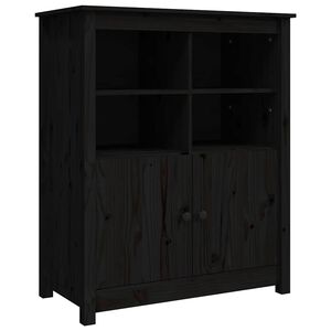 vidaXL Komoda črna 83x41,5x100 cm trdna borovina