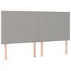 vidaXL Vzglavje za posteljo svetlo sivo 160x5x118/128 cm blago