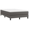 vidaXL Box spring postelja z vzmetnico siva 120x190 cm umetno usnje