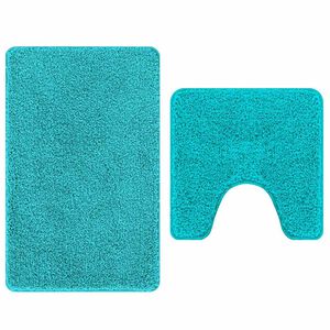 vidaXL Set protidrsnih kopalnih preprog 2 pcs Turkizna PP