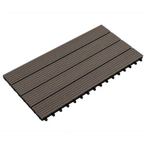 vidaXL Tla za teraso 6 kos Temno rjava 60 x 30 cm WPC