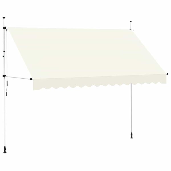vidaXL Ročno zložljiva tenda 350 cm krem