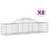 vidaXL Obokane gabion košare 8 kosov 200x50x40/60 cm pocinkano železo