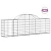 vidaXL Obokana gabionska ko&scaron;ara 20kosa 200x30x60/80cm pocinkano železo