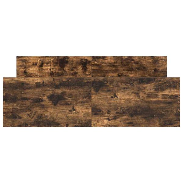 vidaXL Posteljni okvir z vzglavjem in vznožjem dim. hrast 135x190 cm