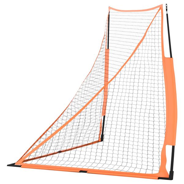 vidaXL Prenosna baseball mreža oranžna in črna 183x182x183 cm