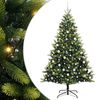 vidaXL Umjetno hinged božično drevo 300 LED Zelena 210 cm PVC in PE