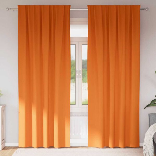 vidaXL Zavese za zatemnitev z obroči 2 pcs Svetlo oranžna 245 x 140 cm