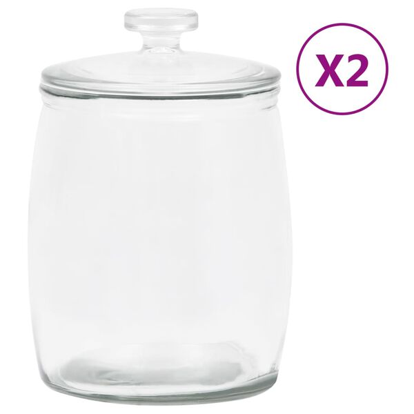 vidaXL Stekleni kozarci s pokrovi 2 kosa 8000 ml