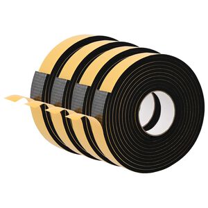 vidaXL Samolepilni pena trak 4 kos Črna 40mm x 5m CR pena