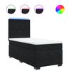 vidaXL Box spring postelja z vzmetnico črna 100x200 cm žamet