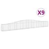 vidaXL Obokane gabion ko&scaron;are 9 kosa 400x30x40/60 cm pocinkano železo