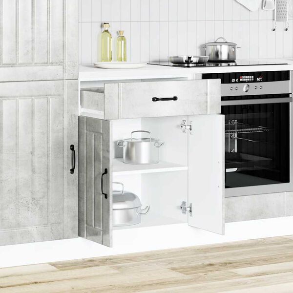 vidaXL Kuhinjska osnovna omarica Lucca betonsko siv inženirski les