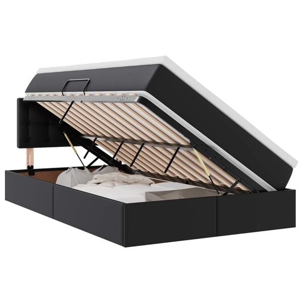 vidaXL Postelja z dodatnim prostorom za shranjevanje in LED osvetlitvijo