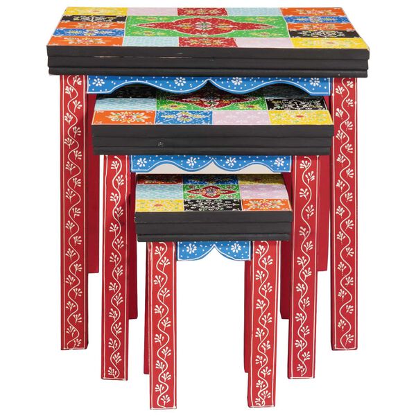 vidaXL Nesting miza Rjava 50 x 50 x 50 cm Trden mangov les