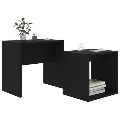 vidaXL Komplet klubskih mizic črn 48x30x45 cm iverna plošča