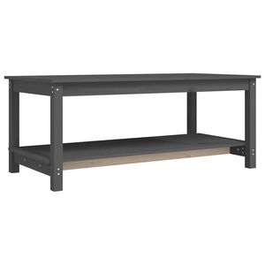 vidaXL Klubska mizica siva 110x55x45 trdna borovina