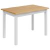VidaXL Jedilna miza EKAI Bela 112 x 70 x 76,5 cm Trdna borovina