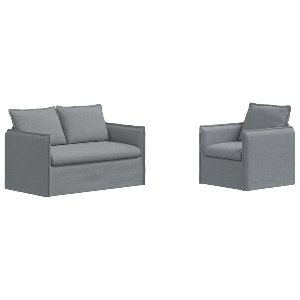 vidaXL Kavč 2 pcs Svetlo siva 136 x 82 x 85 cm blago