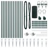 vidaXL Ograja s stebrom Zelena 0,6 x 25 m Jeklo in PVC