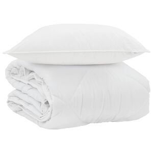 vidaXL Poletna odeja z blazino 2 pcs Bela Mikrovlakna
