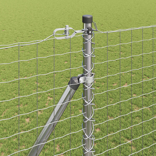 vidaXL Steber ograje. Drugo 26 pcs Siva 3,2 x 3,2 x 180 cm Jeklo