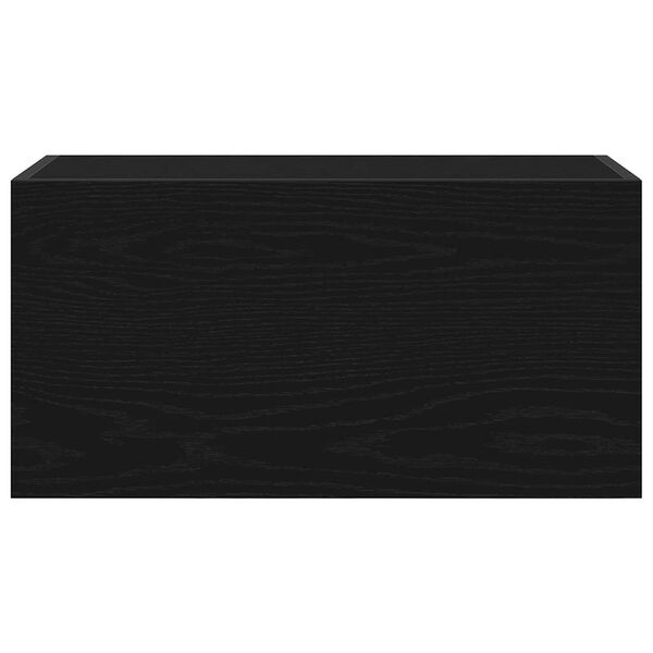 vidaXL Kopalni&scaron;ka stenska omarica črn 60x25x30 cm inž. les