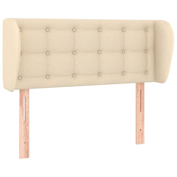 vidaXL Vzglavje z u&scaron;esi krem 83x23x78/88 cm blago