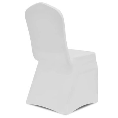 vidaXL Prevleka za stol raztegljiva bela 18 kosov