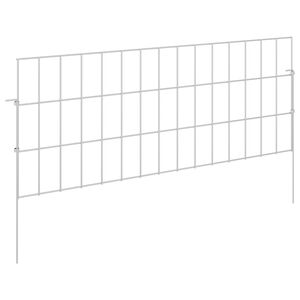 vidaXL Ograja za vrt z žeblji 24 kos 75 x 30 cm Pocinkano jeklo